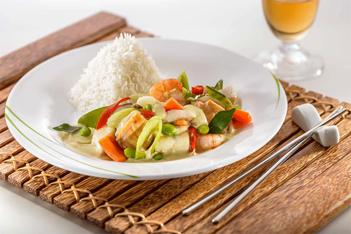Thai-Fischcurry mit Basmatireis