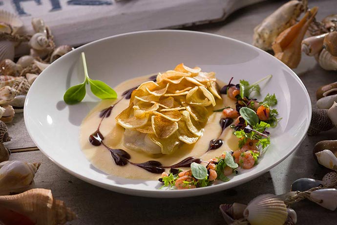 Rotbarsch mit Kartoffelschuppen