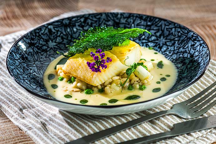 Schwarzer Heilbutt | Gerste | Spargel